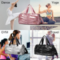 Women Stylish Sports Duffel Bag Dance Bag Travelling Luggage Bags With Shoe Compartment
